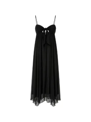 bimba y lola black dress Bimba y Lola lace-trimmed Slip Midi Dress | Black