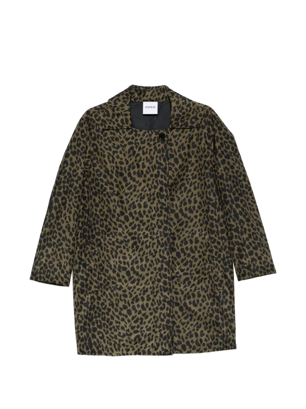 ASPESI animal-print overcoat - Green
