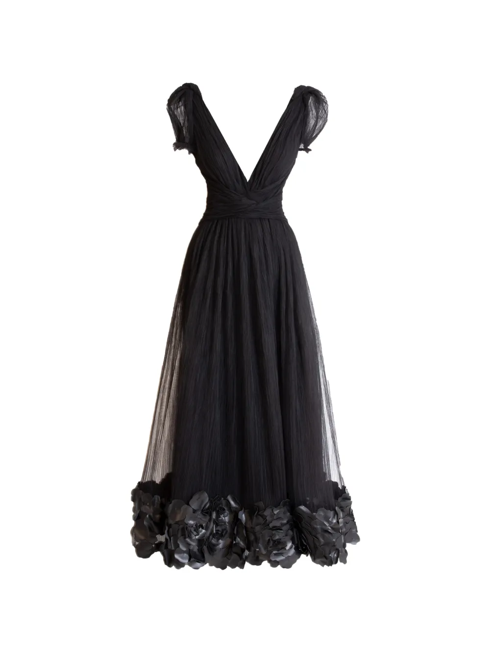 Gemy Maalouf puffed-shoulders midi dress - Nero