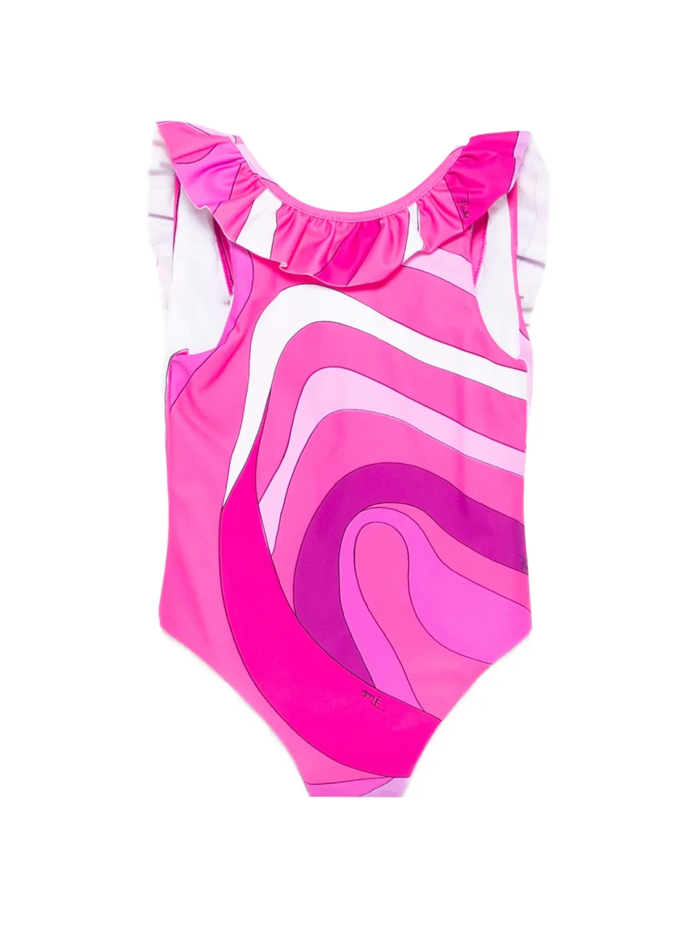 PUCCI Junior ruffled print swimsuit - Rosa
