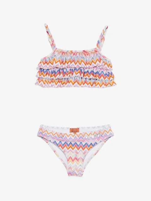Missoni Kids ruffled chevron bikini 