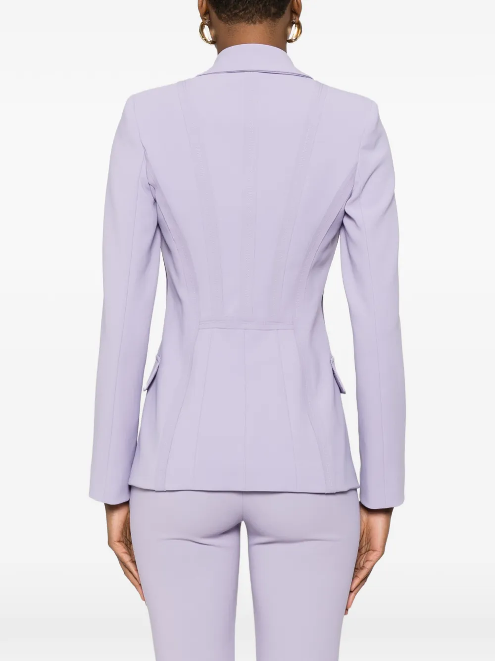 Elisabetta Franchi Blazer verfraaid met knoop Paars