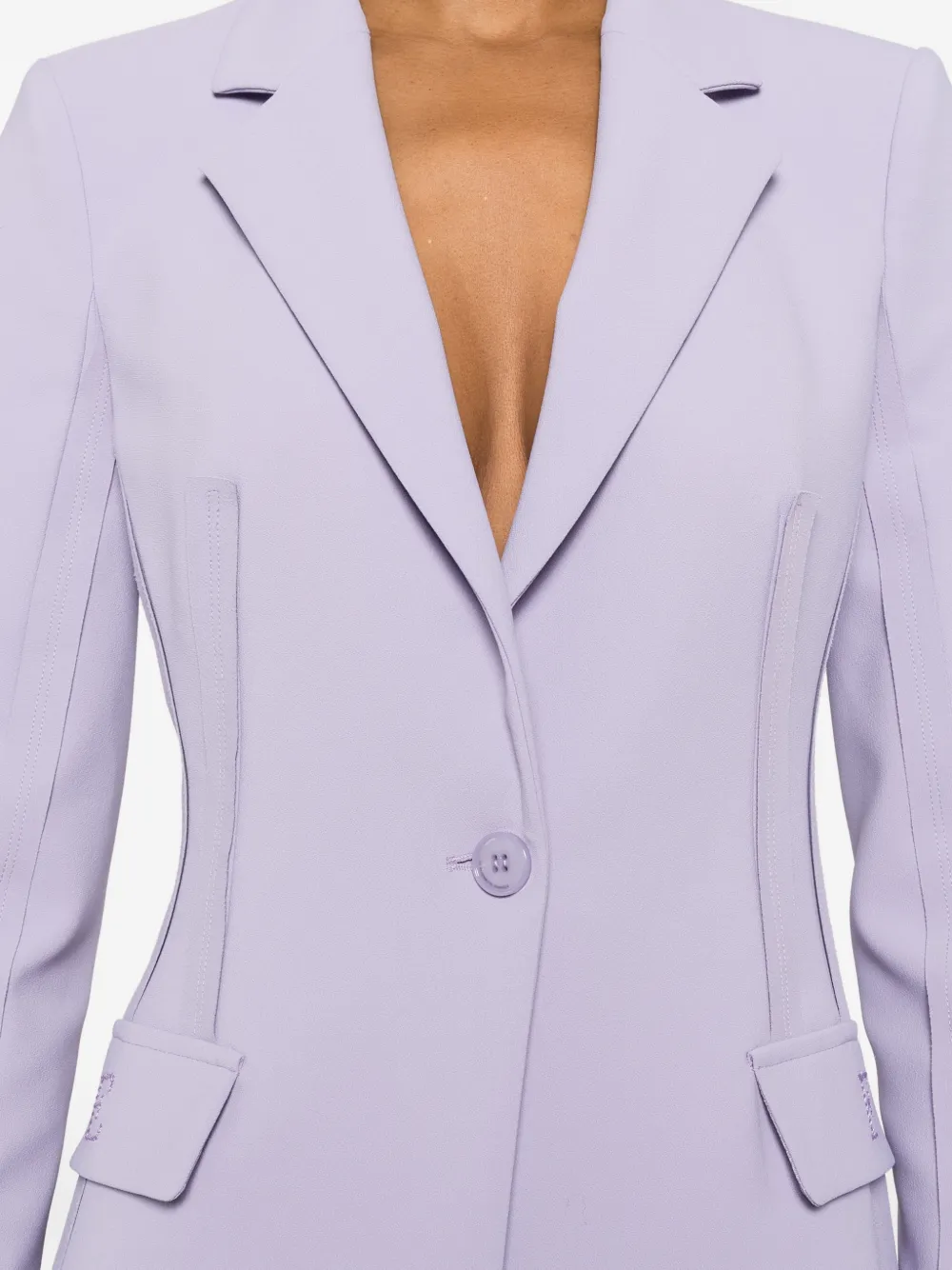 Elisabetta Franchi Blazer verfraaid met knoop Paars