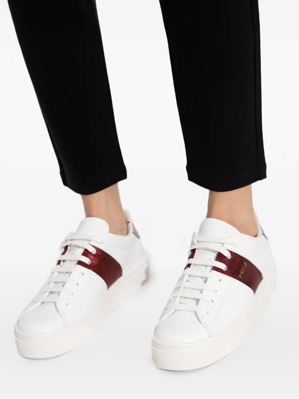 Furla Enjoy low-top leren sneakers Wit