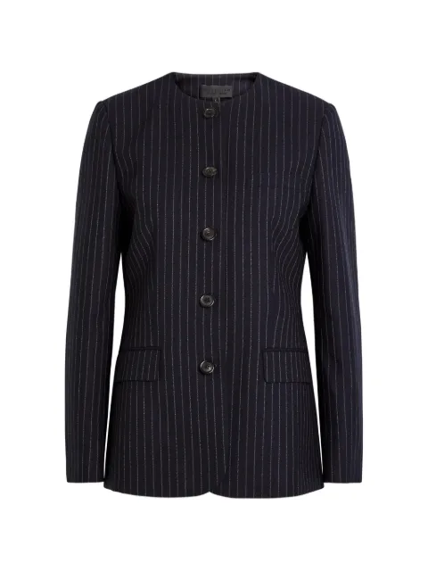 Nili Lotan pinstripe-print collarless jacket