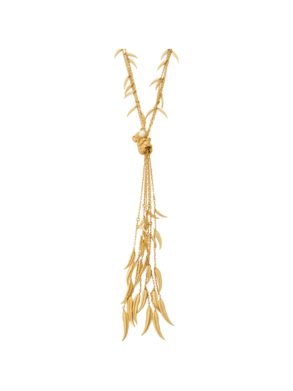 ZIMMERMANN Mira Lariat leaf koala-charm necklace - Oro