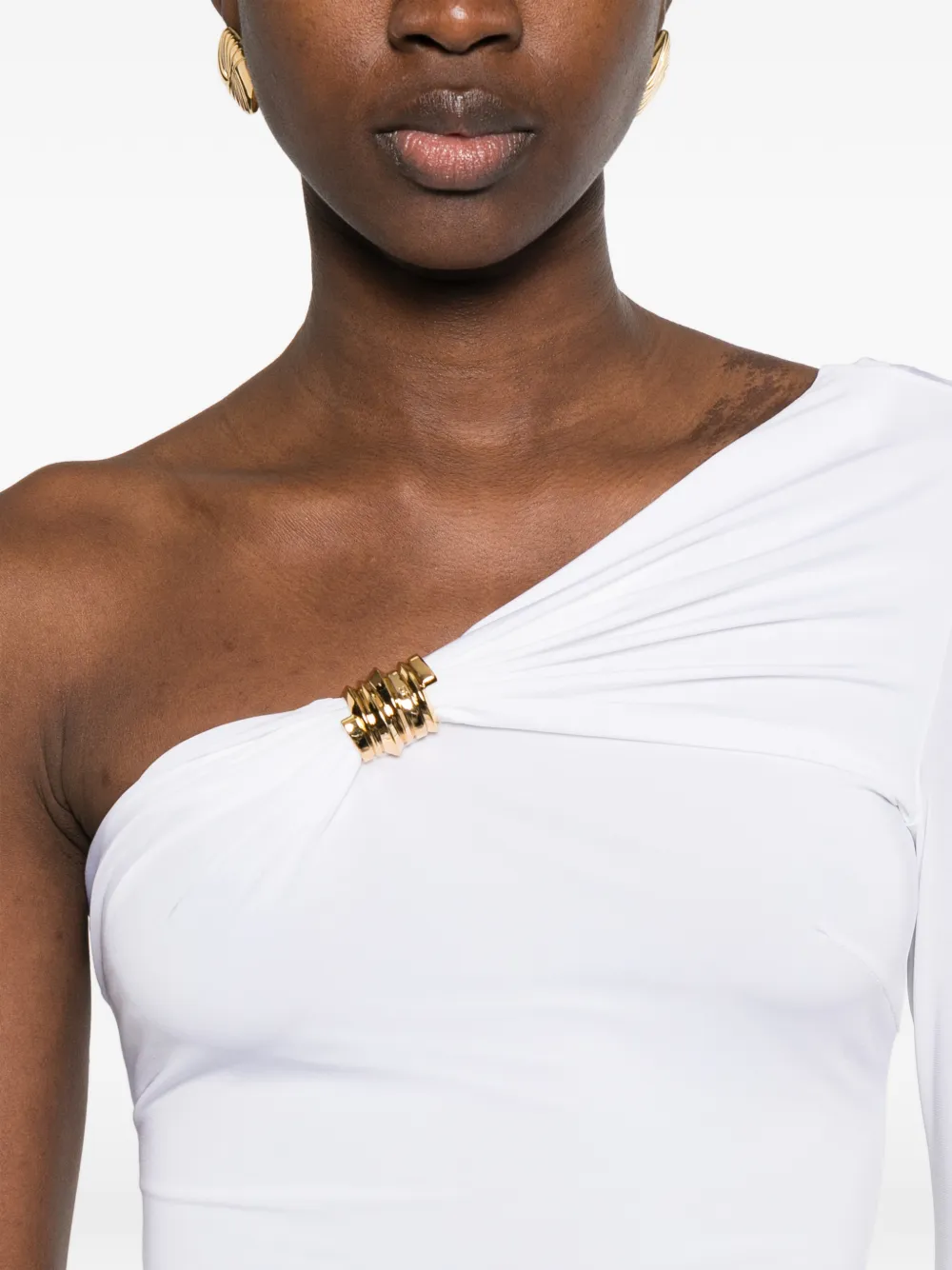 Elisabetta Franchi Asymmetrische geknoopte top Wit