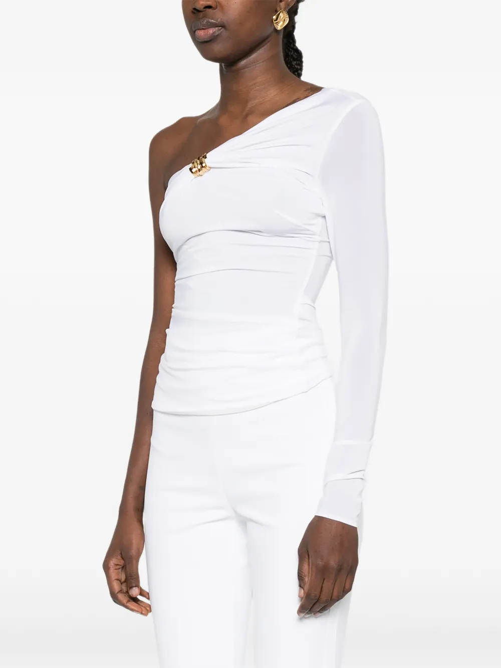  Elisabetta Franchi One-shoulder Knot Top - White 