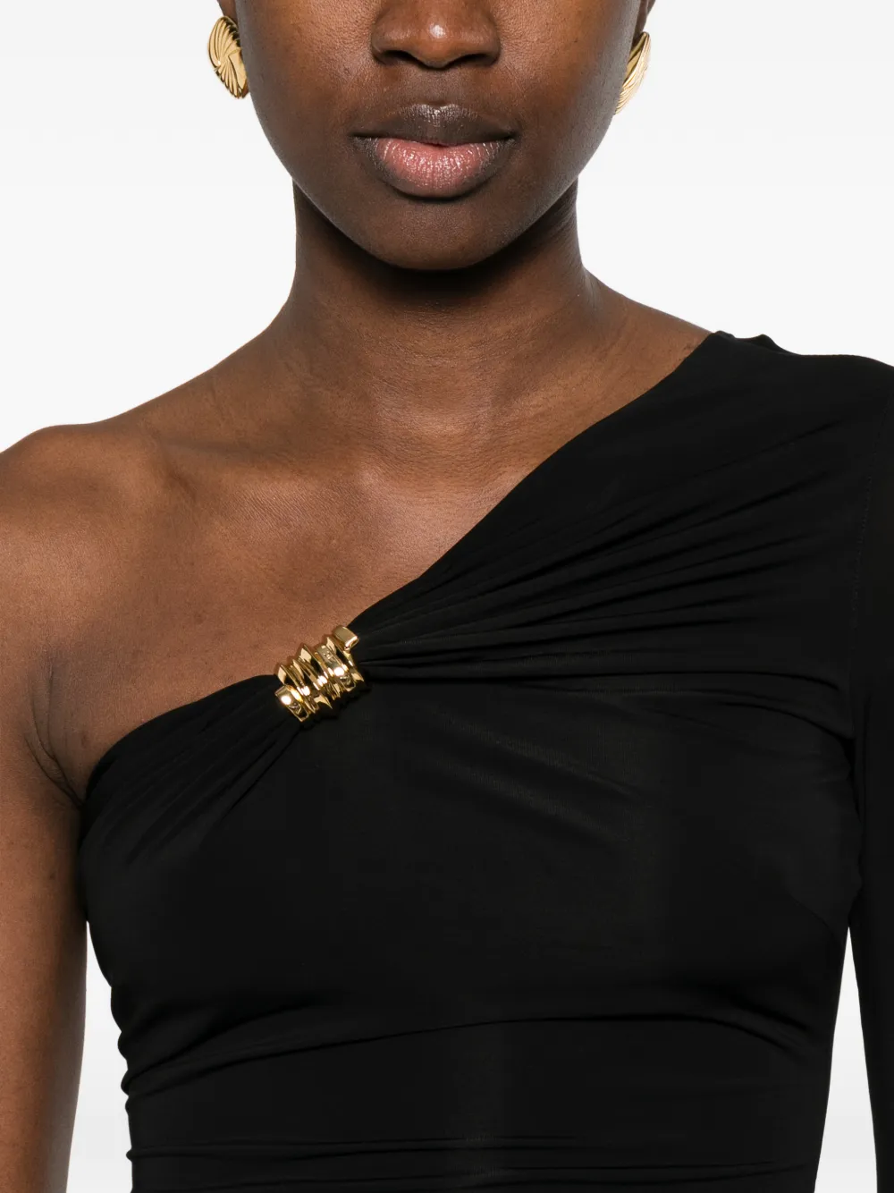 Elisabetta Franchi Asymmetrische geknoopte top Zwart