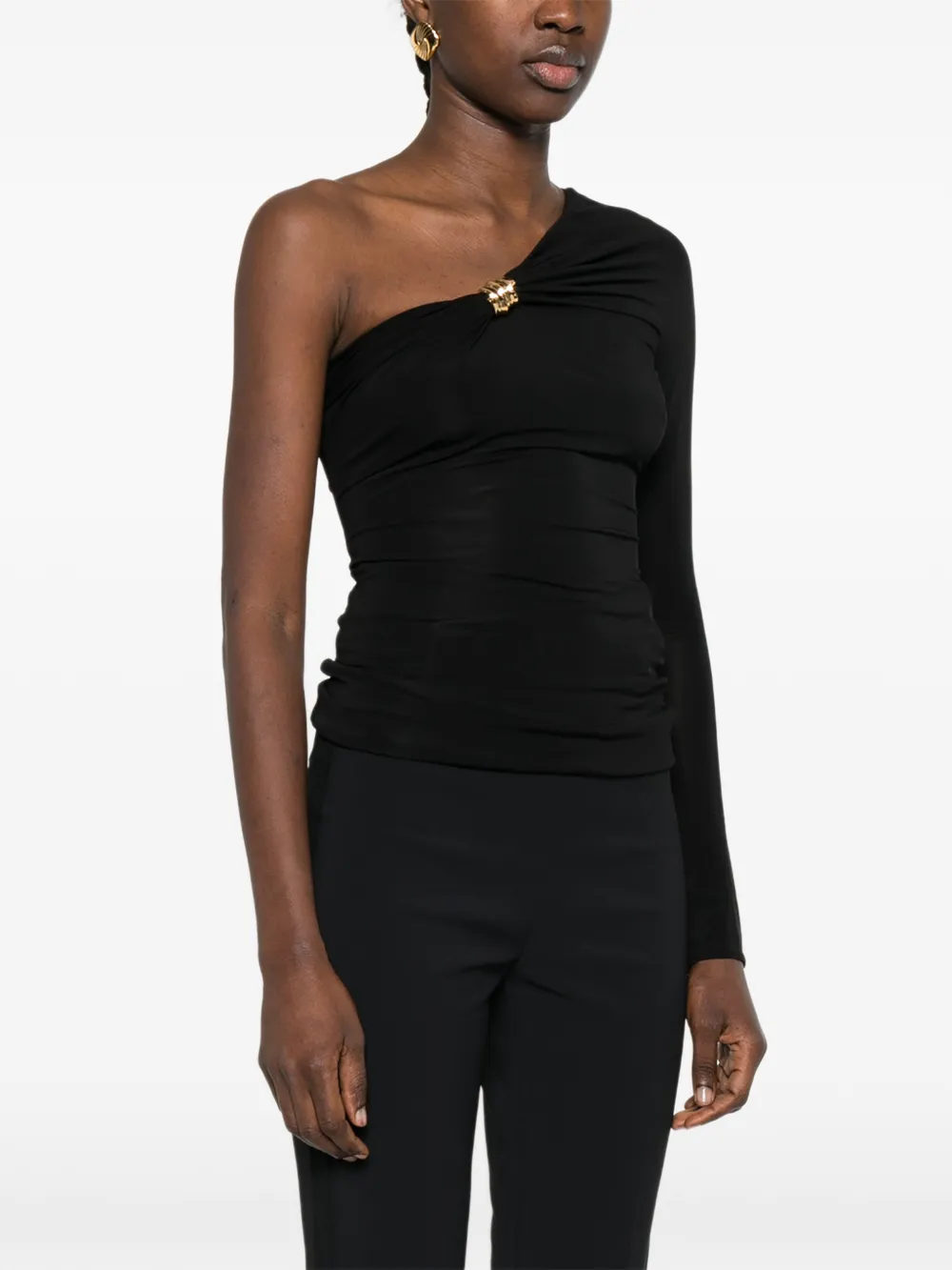  Elisabetta Franchi One-shoulder Knot Top - Black 