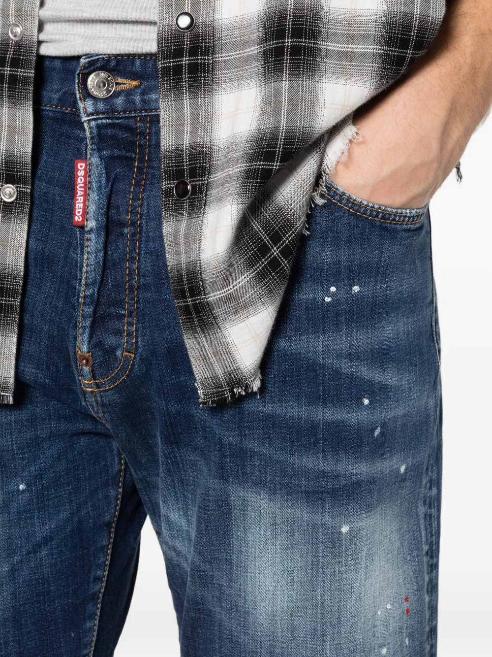 DSQUARED2 Gerafelde shorts Blauw