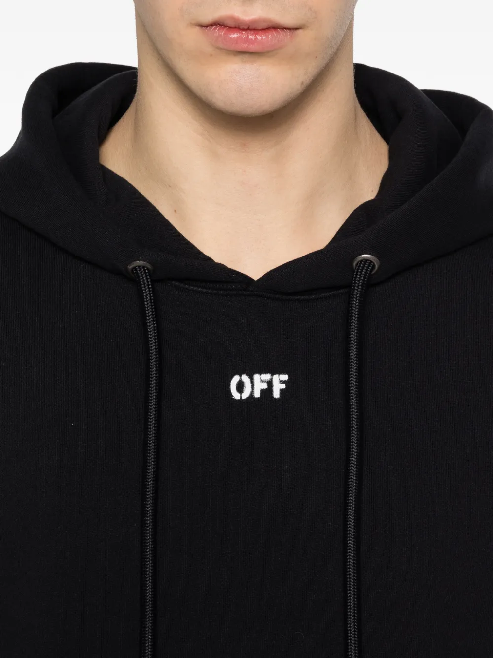 Off-White Hoodie met trekkoord Zwart