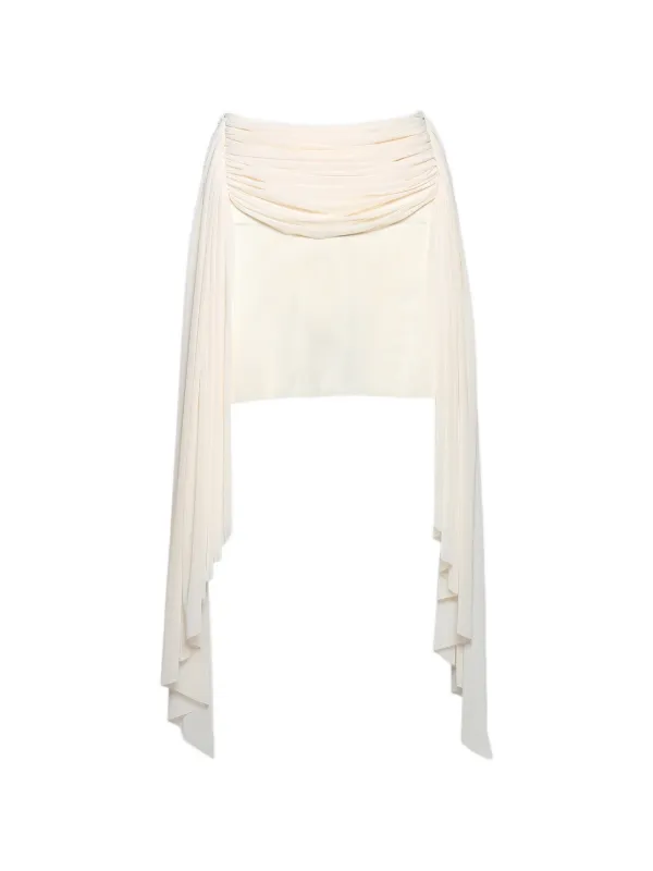 David Koma Ruched-detail Mini Skirt in Neutrals