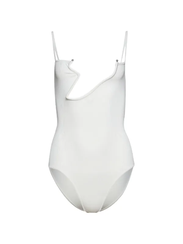 Christopher Esber Odessa Arced Knitted Bodysuit in White