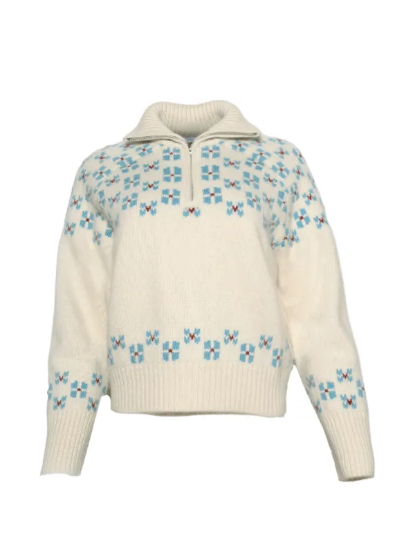 Calle Del Mar Call Del Mar Fair Isle Zip Knitwear in Neutrals