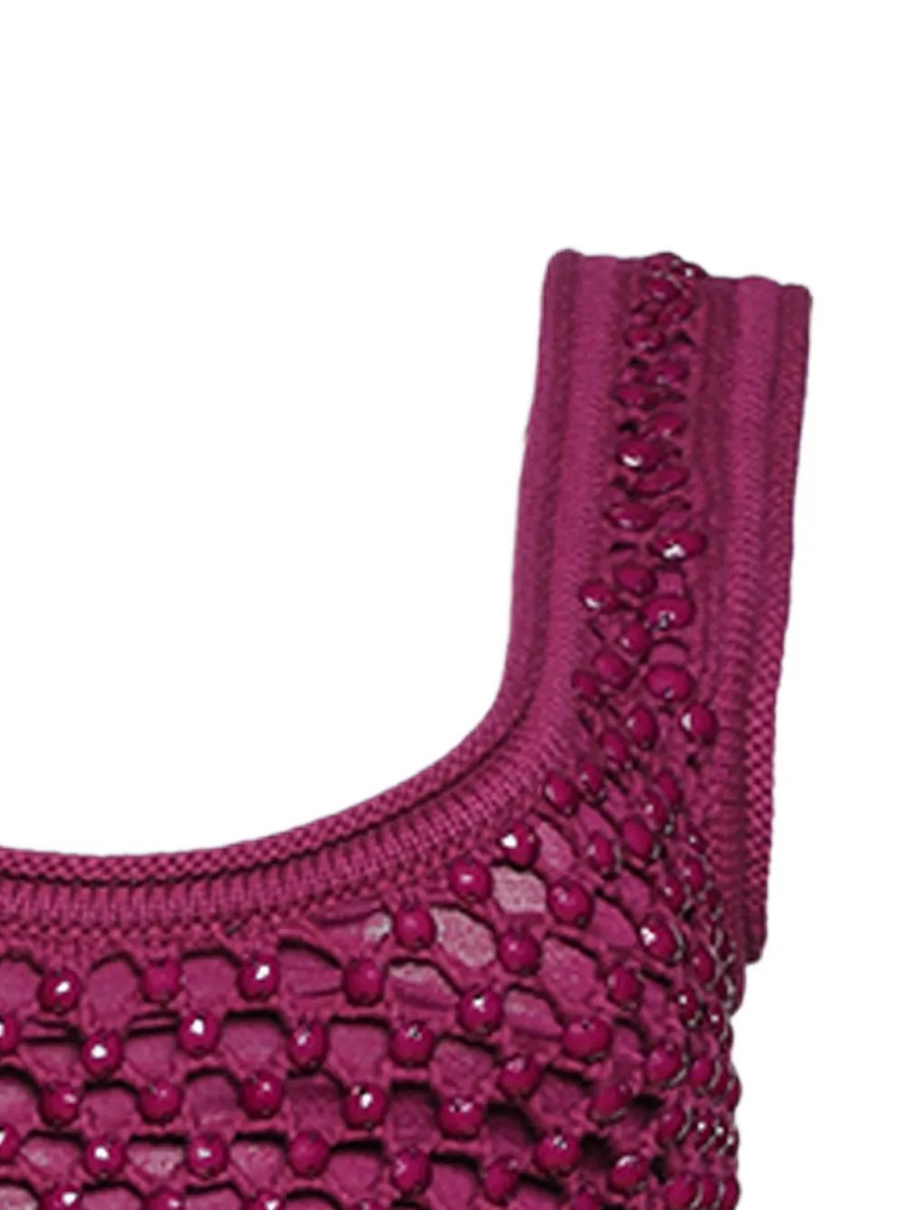  Diotima Beaded Crocheted Cropped Top - Purple 