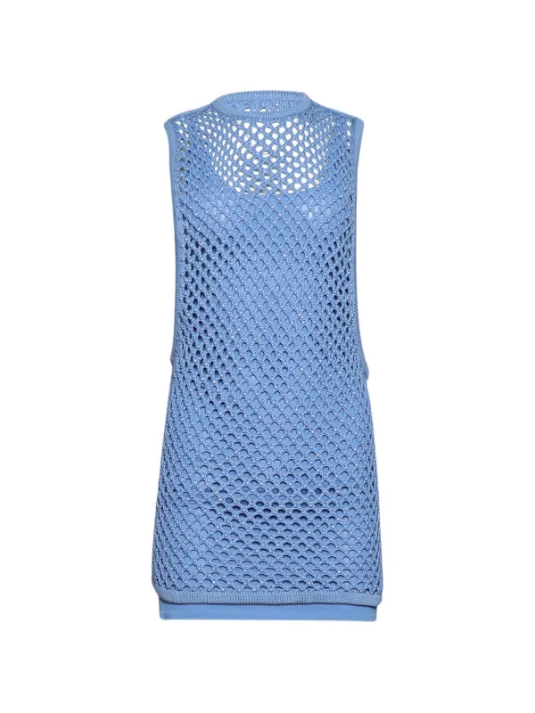 Diotima Grenada Open-knit Mini Dress in Blue