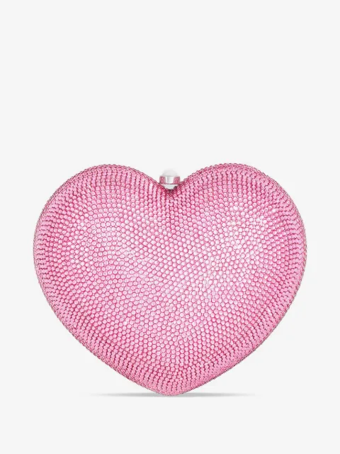 Judith Leiber L'Amour Petit Coeur crystal-embellished clutch bag
