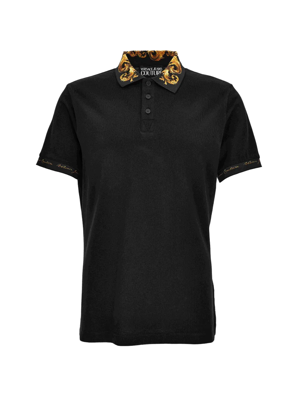 Versace Jeans Couture baroque-trim polo shirt - Nero