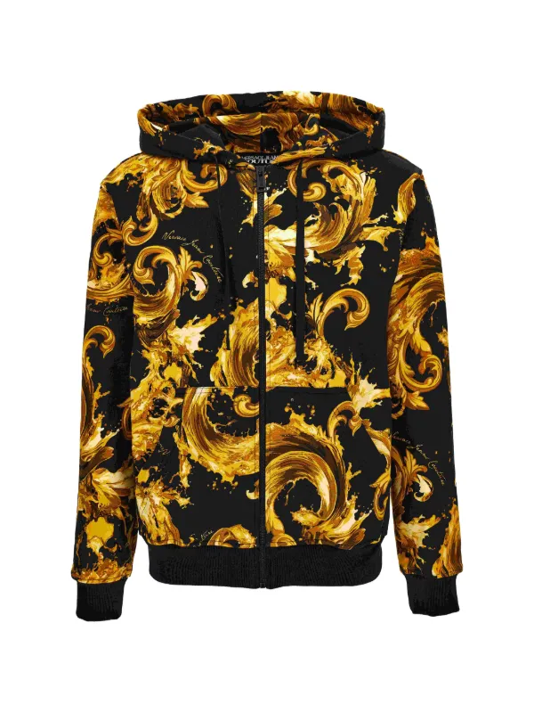 Versace Jeans Couture バロックプリント ジップアップパーカー