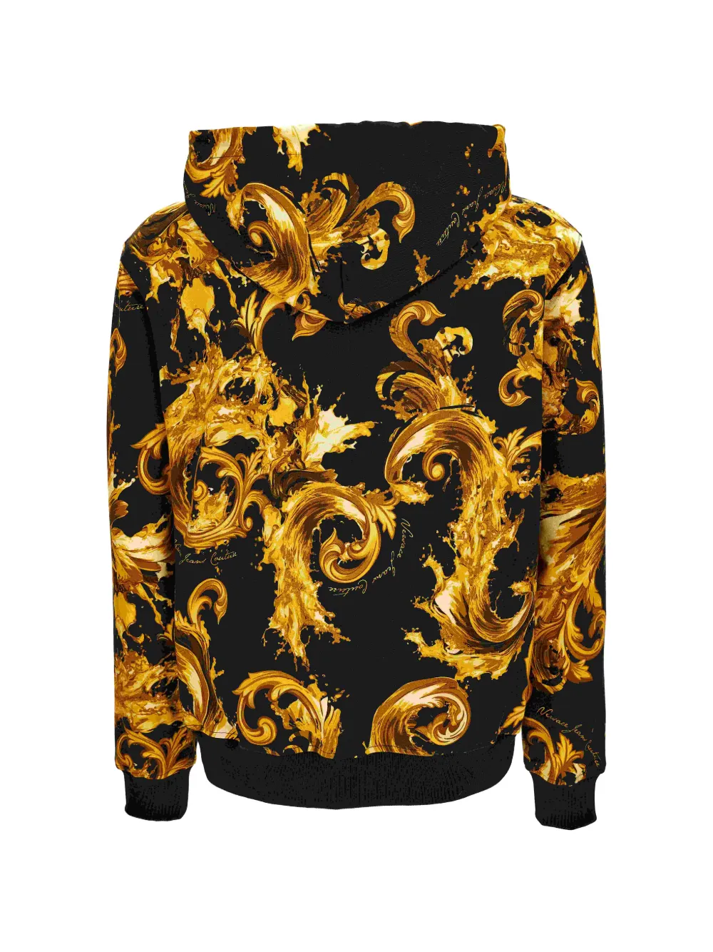 Versace Jeans Couture Hoodie met barokprint en rits Goud