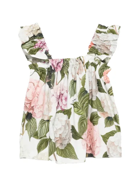 Dolce & Gabbana Kids ruffled floral-print blouse