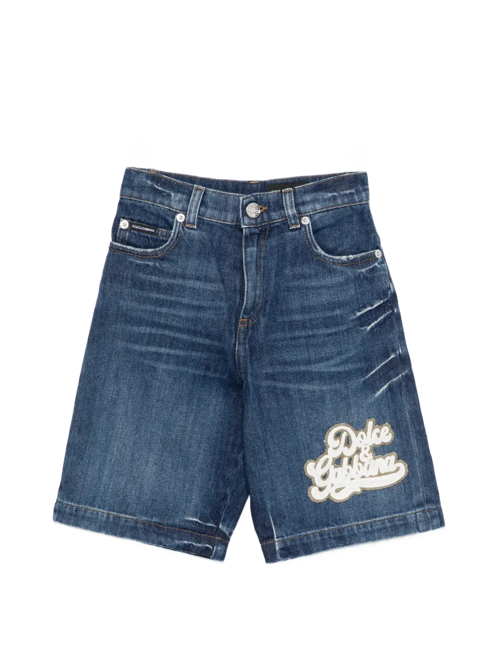 Dolce & Gabbana Kids logo cotton shorts - Blu