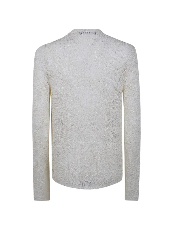 FABIANA FILIPPI/ コットン長袖ニット/ホワイト/未使用品 Fabiana Filippi Tie Neck Knitwear | Neutrals | FARFETCH