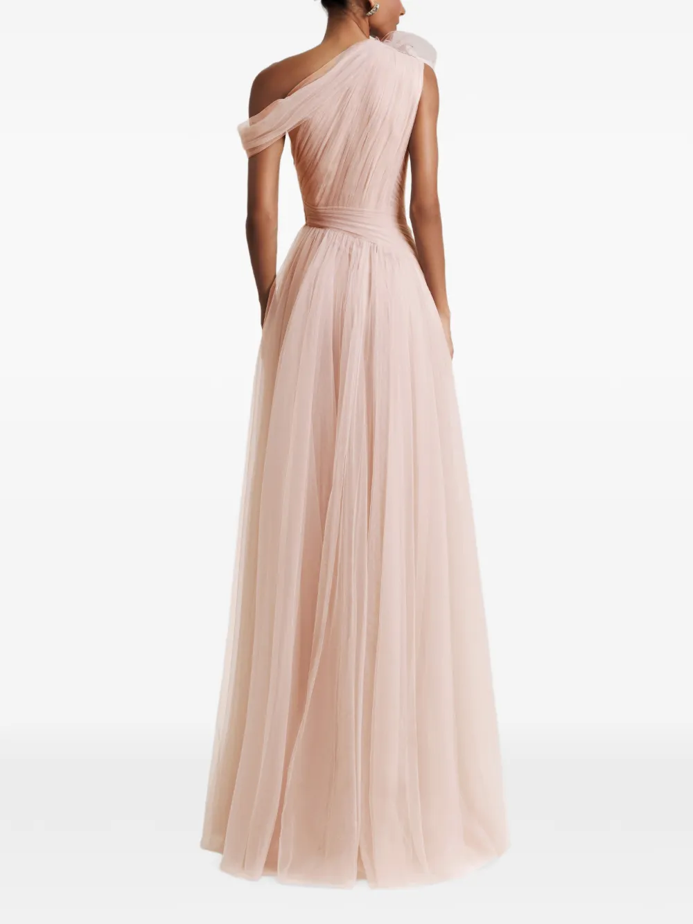 Gemy Maalouf Flower asymmetrische maxi-jurk Beige