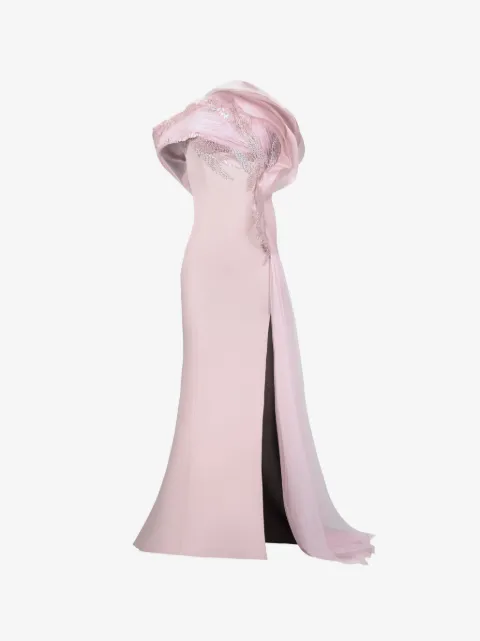Gaby Charbachy  sequin-embellished draped gown