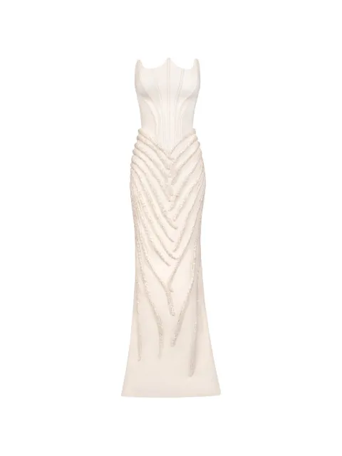 Gaby Charbachy embellished strapless maxi dress