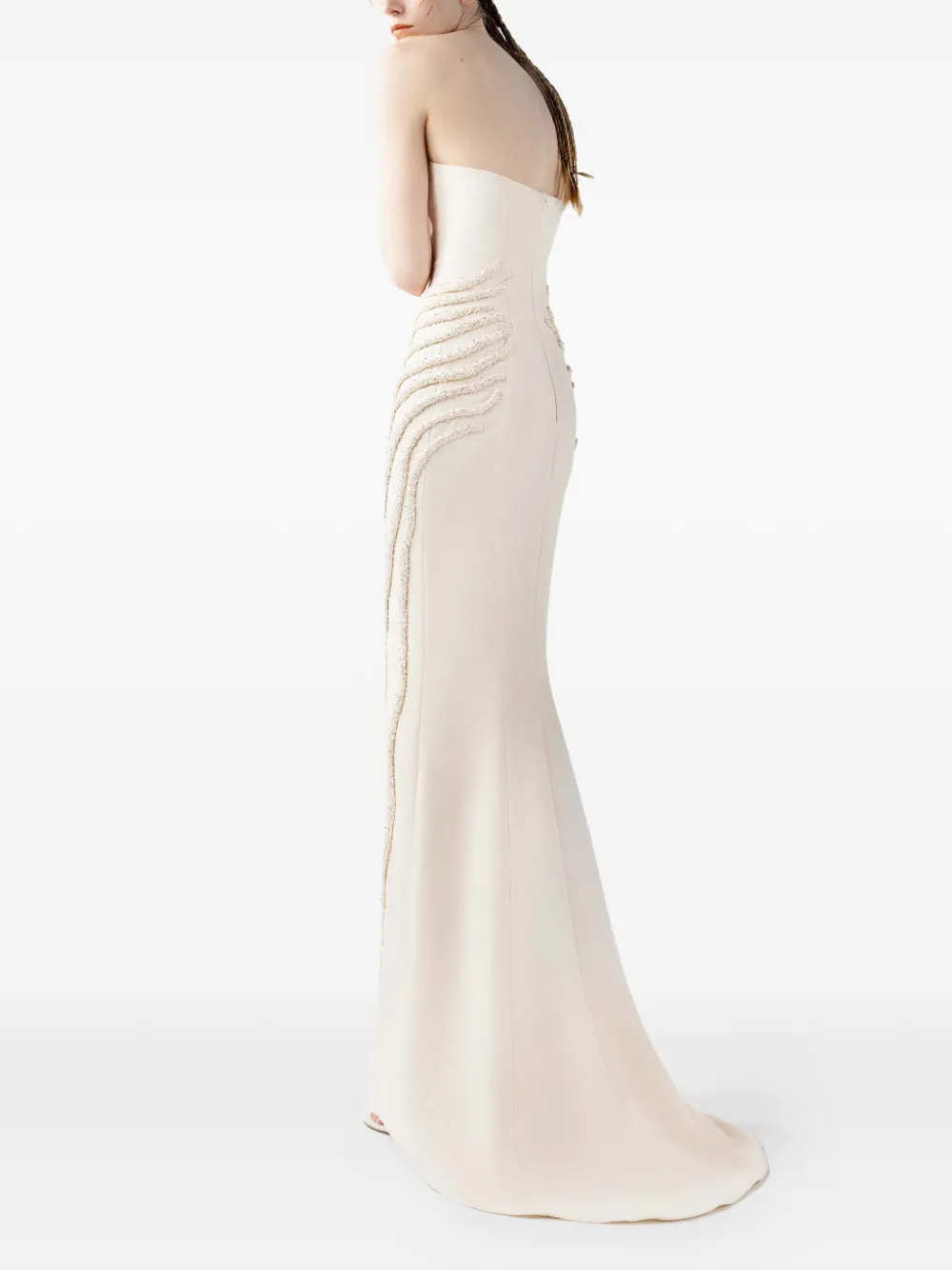 Embellished Strapless Gown
