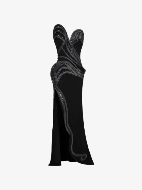 Gaby Charbachy  strapless sequin-embellished gown