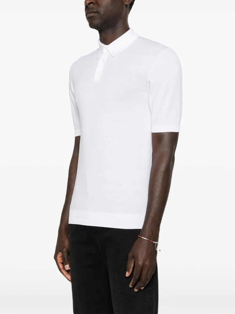 Fedeli Poloshirt met knoopsluiting Wit