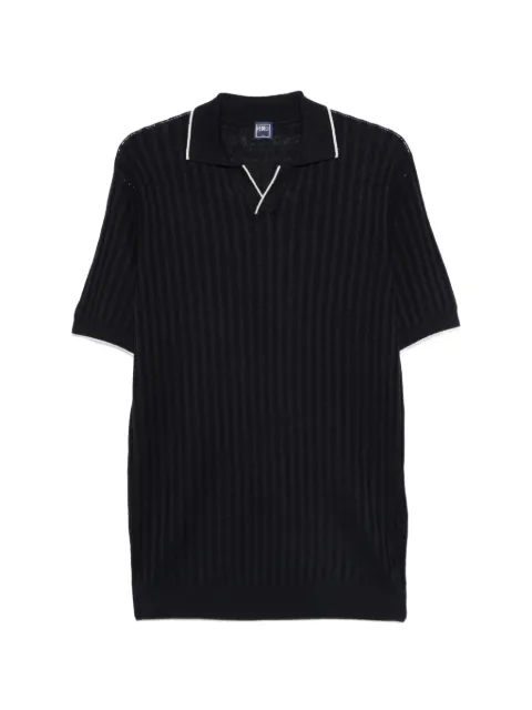 Fedeli Geripptes T-Shirt mit V-Ausschnitt