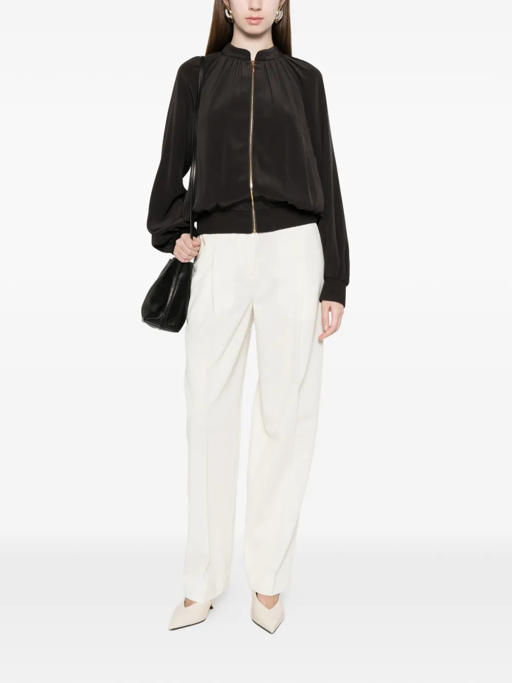  Joseph Zip Bomber Jacket - Black 