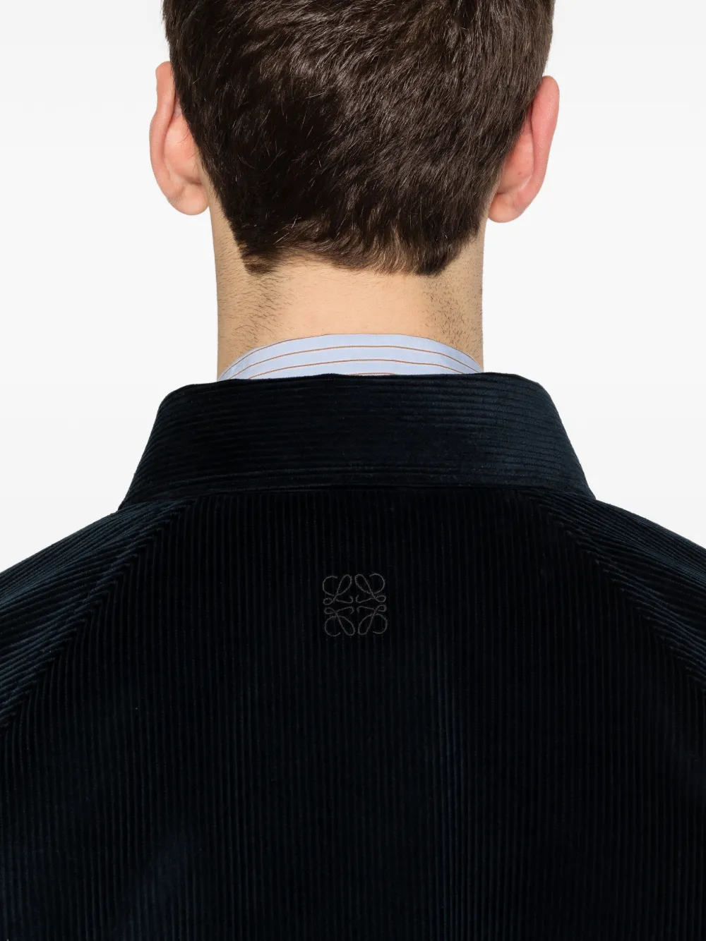 LOEWE Kabelgebreid ribfluwelen jack Blauw