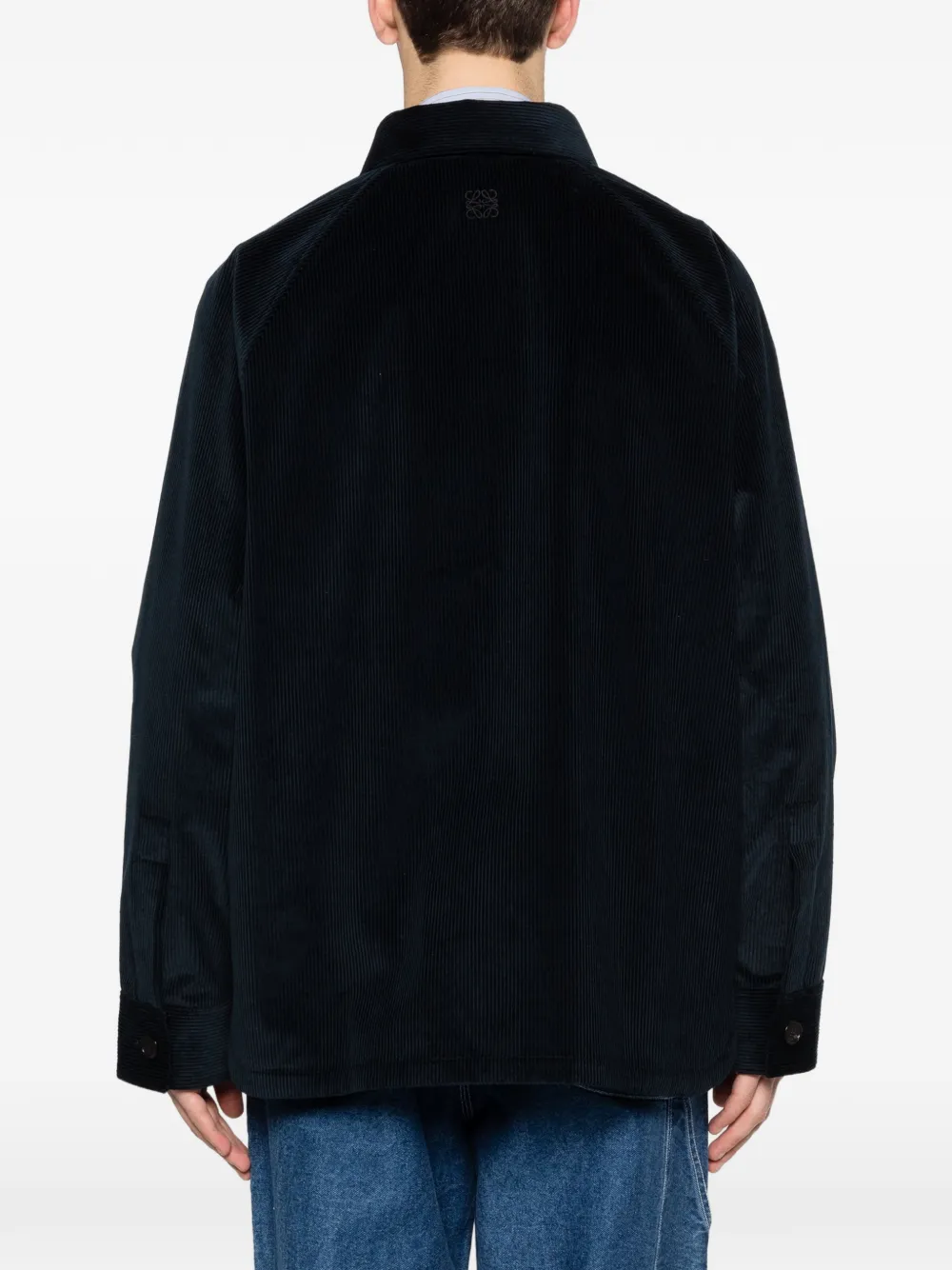 LOEWE Kabelgebreid ribfluwelen jack Blauw