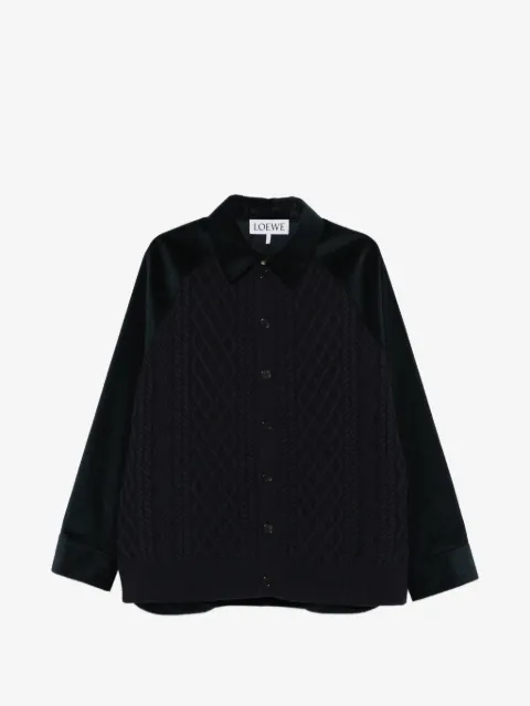 LOEWE cable knit corduroy jacket