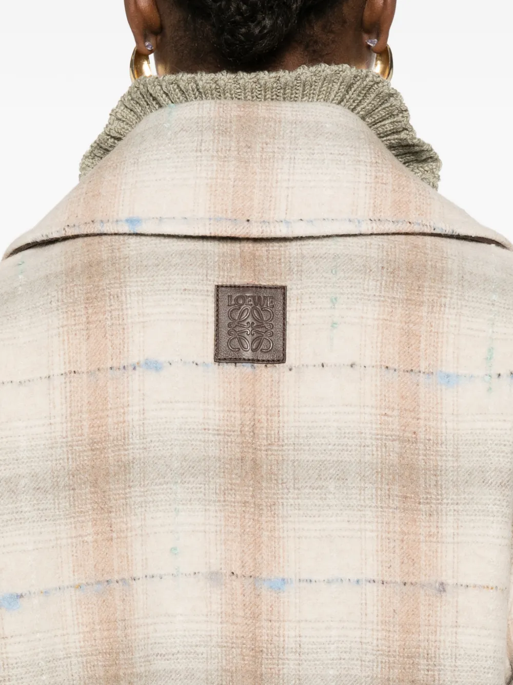 LOEWE Geruite jas met dubbele rij knopen Beige