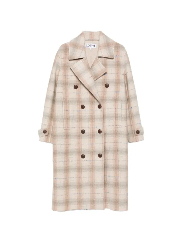 LOEWE チェック ダブルコート | ニュートラル | FARFETCH JP