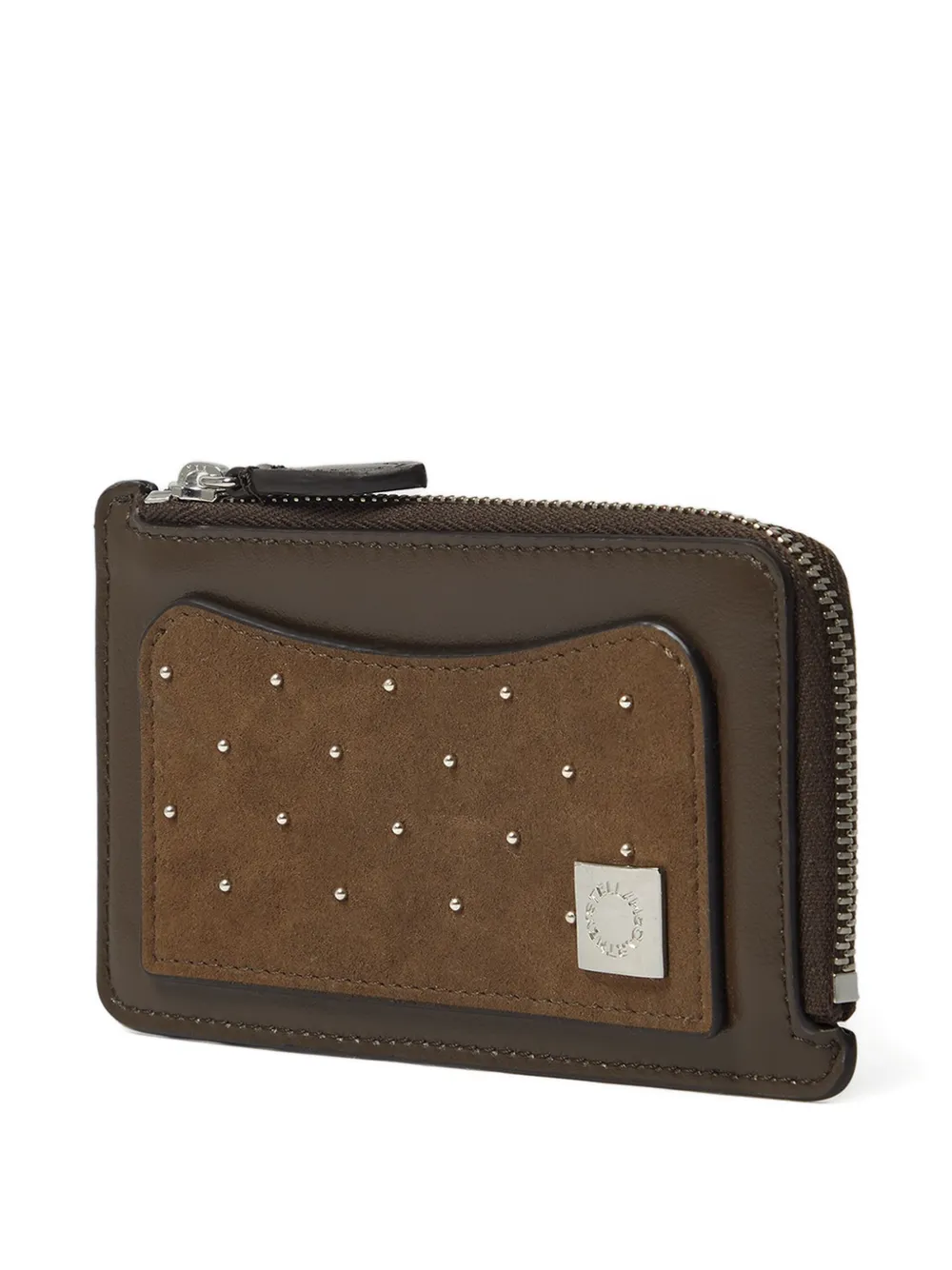  Stella Mccartney Stud-embellished Zip Wallet - Brown 