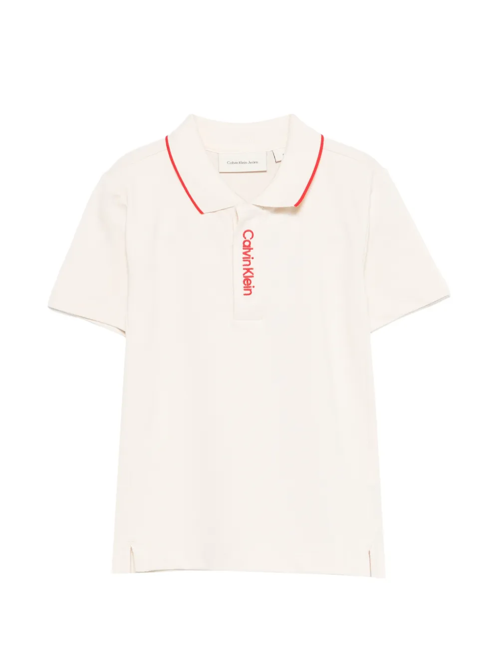 Calvin Klein Kids embroidered polo shirt - Toni neutri