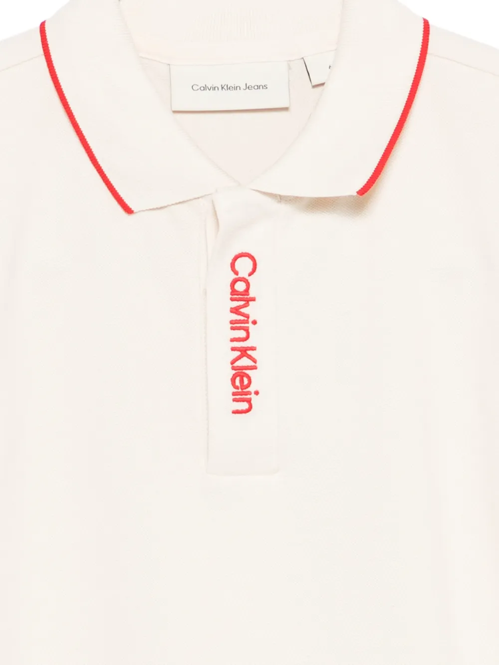  Calvin Klein Kids Embroidered Polo Shirt - Neutrals 