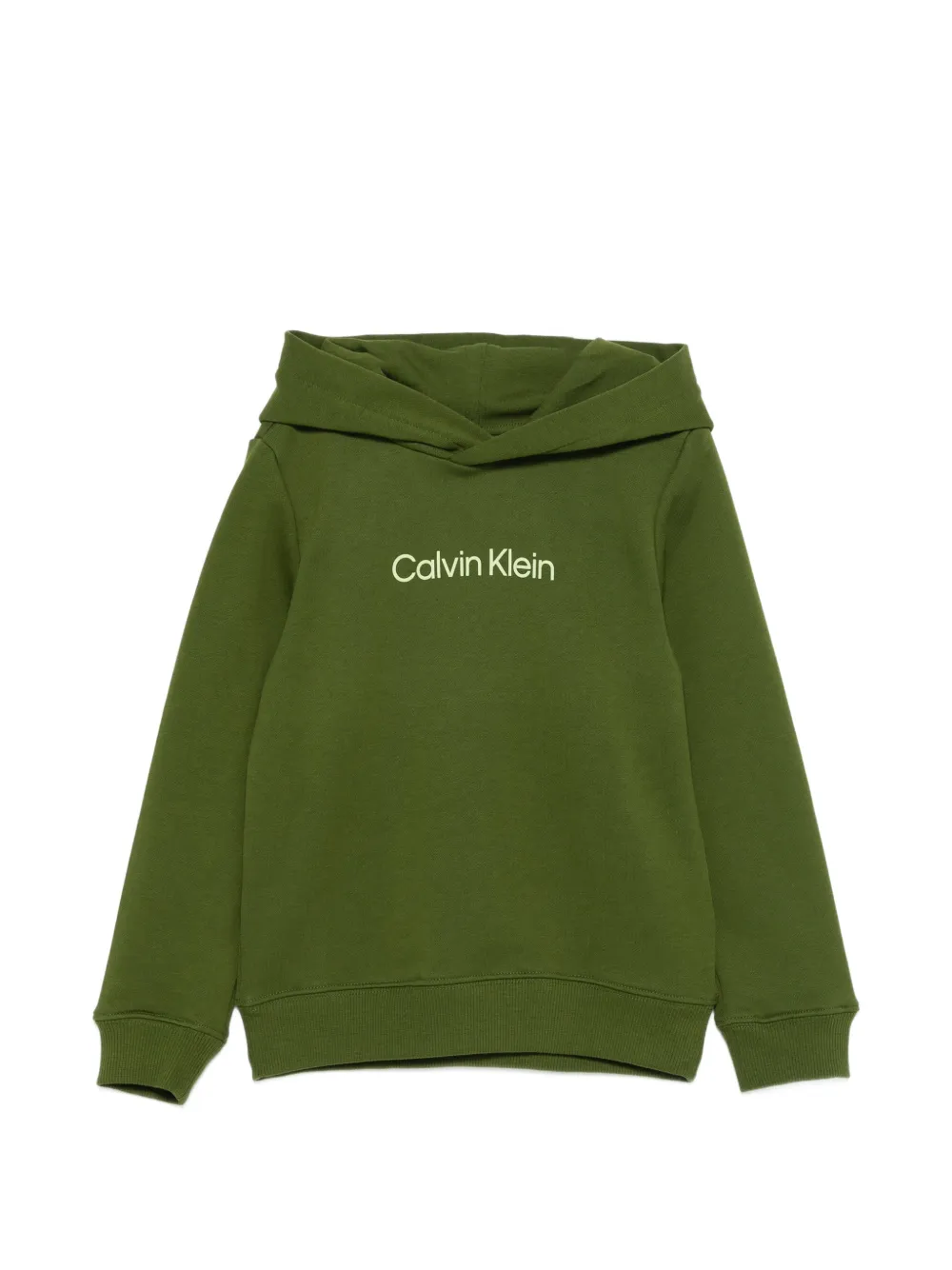 Calvin Klein Kids logo-detail hoodie - Verde