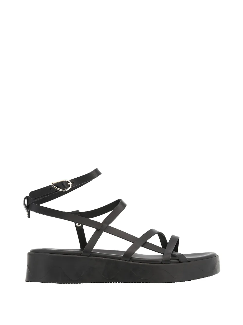 Ancient Greek Sandals Stiliani leather platform sandals - Nero