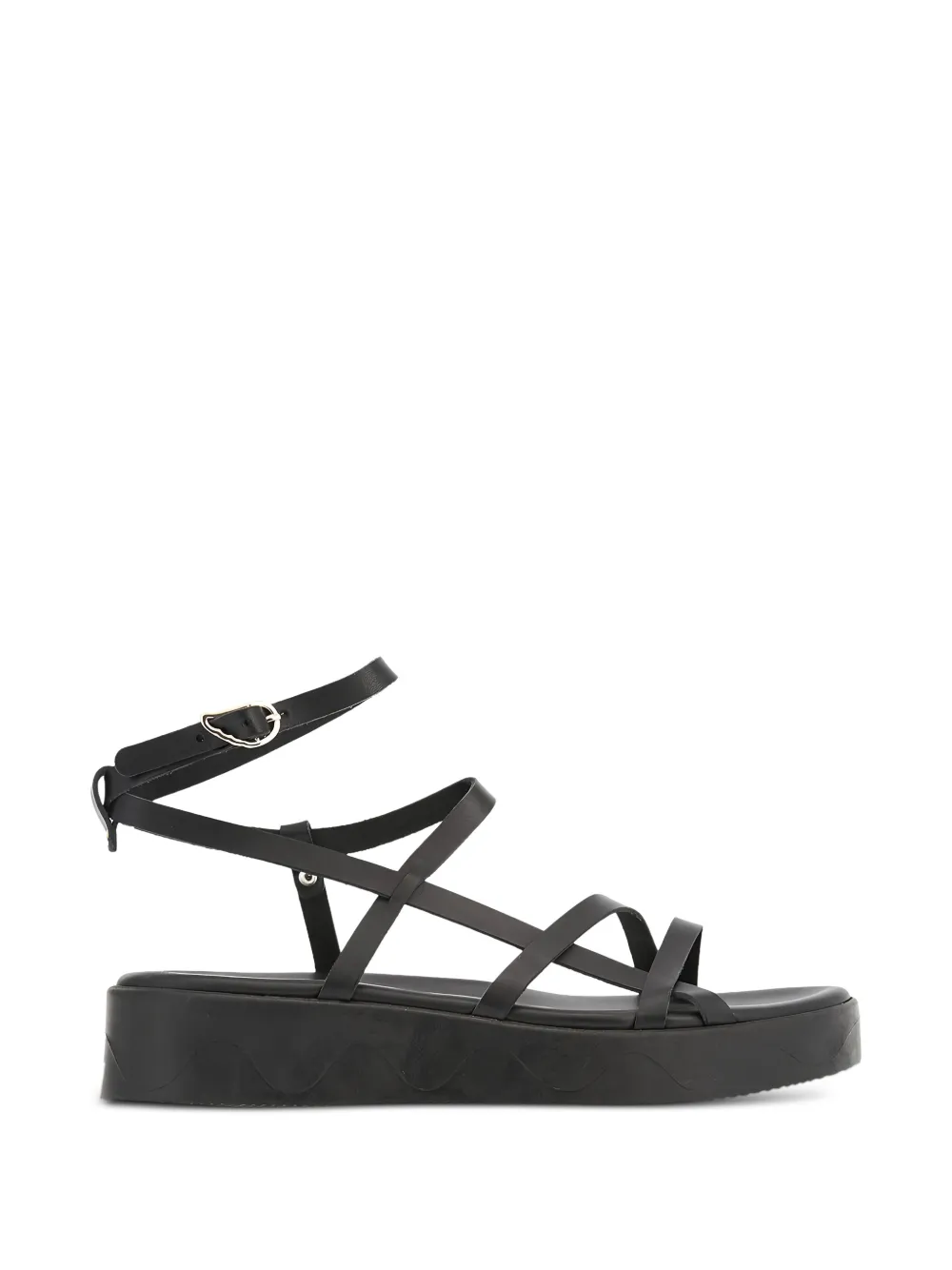 Ancient Greek Sandals Stiliani leather platform sandals - Nero