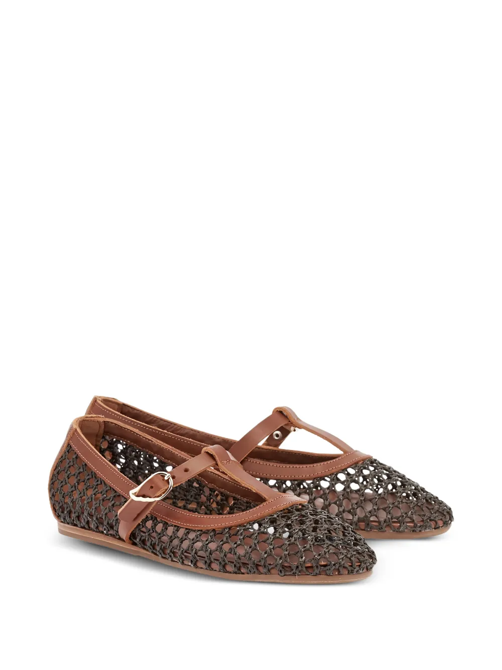 Ancient Greek Sandals Aerati ballerina's met gesp Bruin