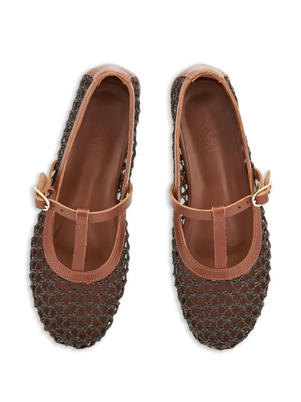 Ancient Greek Sandals Aerati ballerina's met gesp Bruin