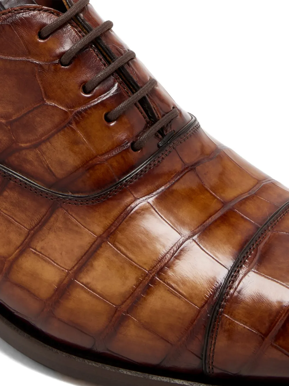 Magnanni Oxford schoenen met krokodillen-reliëf Bruin
